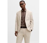 Sakko JACK & JONES "JPRMARTIN SUMMER BLZ LINEN BLEND NO06 SN", Herren, Gr. 50, ancient scroll fit:slim fit, Web, Obermaterial: 70% Baumwolle, 30% Leinen, unifarben, slim fit normal, V-Ausschnitt, gera