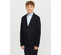 Sakko JACK & JONES JUNIOR "JJEJAXON JERSEY BLAZER NOOS JNR", Herren, Gr. 140, blau (schwarz navy), Jersey, Obermaterial: 79% Polyester, 18% Viskose, 3% Elasthan, unifarben, slim fit normal, Sakkos Sak