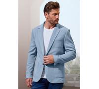 Sakko JOHN DEVIN "aus elastischer Jersey Pikee-Qualität", Herren, Gr. 3XL (64/66), hellblau, Piqué, Obermaterial: 65% Baumwolle, 35% Polyester. Futter: 100% Polyester, unifarben, regular fit normal, Ä