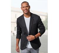 Sakko JOHN DEVIN "aus elastischer Jersey Pikee-Qualität", Herren, Gr. XXL (60/62), anthrazit, Piqué, Obermaterial: 65% Baumwolle, 35% Polyester. Futter: 100% Polyester, unifarben, regular fit normal,