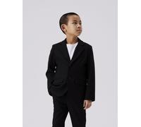 Sakko NAME IT "NKMRIRAMEL BLAZER NOOS", Jungen, Gr. 158, schwarz, Web, Obermaterial: 64% Polyester, 32% Viskose, 4% Elasthan, unifarben, festlich, regular fit, Sakkos Sakko (10463816-158) schwarz