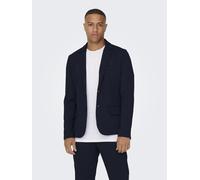 Sakko ONLY & SONS "ONSMARK SLIM 0209. BLAZER NOOS", Herren, Gr. S, blau (night sky), Web, Obermaterial: 64% Viskose, 31% Polyester, 5% Elasthan, unifarben, slim fit normal, Sakkos Sakko (85275643-S)