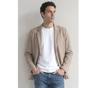 Sakko STREET ONE MEN, Herren, Gr. XL (44), beige (antique beige), Stoff, Obermaterial: 87% Polyester, 10% Viskose, 3% Elasthan. Futter: 100% Polyester, V-Ausschnitt, abgesteppt, Sakkos Sakko, mit aufg