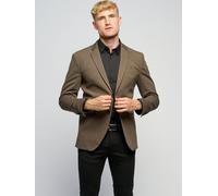 Sakko TEESHOPPEN "TEESHOPPEN Blazer The Original", Herren, Gr. 48, braun (schwarz braun), Obermaterial: 75% Polyester, 22% Viskose, 3% Elasthan, Sakkos Sakko (60611927-48) schwarz braun
