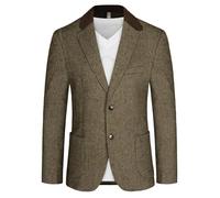 Sakkos für Herren Sportlich mit Reverskragen Blazer Cord Sakko aus Wollmischung Espresso L