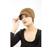 SAKUCHI Damen-Schirmmütze aus Bambus-Viskose, freie Größe, New Boy, mit gerafftem Band, Chemo-Haarausfall