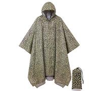 salamra Regenponcho mit Kapuze, wasserdicht, Regenmantel, Jacke mit Tasche, für Herren/Damen/Erwachsene, Leopard