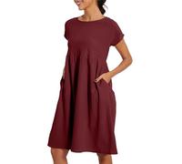 Sale Angebote Blitzangebote 2024 Freizeitkleider Für Damen Strandkleid Damen Große Größen Lang Kleider Damen Sommer Baumwolle Lang Damen Kurzarm Loose Casual Long Kleider Sonderangebote Schnäppchen