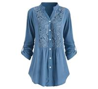 Sale Angebote Blitzangebote Festliche Blusen Zur Hochzeit Schnelltrocknende T Shirts Damen Jeanshemd Damen Lang Oversize Shirt 3/4 Arm Damen Sommer Neckholder Top Danenkleidung Sale Sale