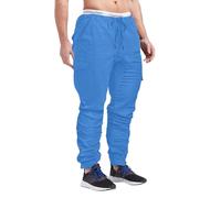 Sale Angebote, Jogginghose Herren Laufhose Herren Lang Einfarbig Lang Cargo Hose Casual Leicht Sporthose Vintage Regular Fit Regenhose Herren Fahrrad Hosen Herren Sommer(Himmelblau,XL)