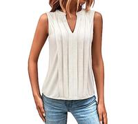 Sale Angebote Lace Top Tshirt Damen Bedrucktes Ärmelloses Camisole Oberteil Blusentop Ärmellos Geripptes Tanktop Leichte Oberteile Sommer Longshirt Weiß Weißes T-Shirt Locker Rot Weiss Gestreift