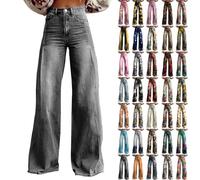 Sale Angebote Monatsabrechnungen Anzeigen Jeans Damen High Waist Weites Bein Hose Große Größen Stretch Baggy Mom Jeans Wide Leg Frauen Sommer Bequem Sommerhose Freizeithose Deals des Tages