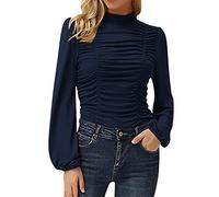 Sale Angebote Sale Angebote Eleganter Rollkragenpullover für Damen, gerüscht, Rüschenbesatz, Langarm-Bluse, Hemdoberteil Schulterfreies Oberteil Damen Damen Sommer Tops Spi Sale Angebote Bestellung