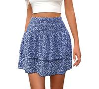 Sale Angebote Sommer Rock Damen Luftig Lang Frischer Gewellter Kleiner Blumen-Kurzrock Rock Winterrock Sale Angebote Unter 10 Euro