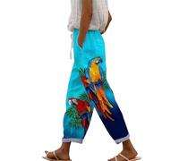 Sale Angebote Sommerurlaub Must Have Leinenhose Damen 7/8 Sommerhosen Leicht Und Luftig Große Größen Lockere Hosen Lässige Bequeme Freizeithose Lang Strandhose Leinen Baumwoll Hose Damen Hosen Sale