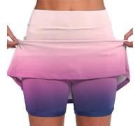 Sale Damen Sommer Urlaub Must Haves Rock Mit Hose Drunter Kurz 2 In 1 Shorts Rock Farbverlauf Druck Tennis Rock Mit Short Integriert Sportrock Tennisrock Shorts Damen Sale Deals of The Day