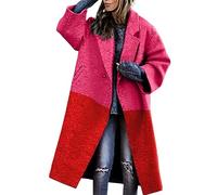 Sale Damenbekleidung, Skijacke Damen Reduziert, Herbstmantel Damen Elegant Winter Jacke Langarm Mantel Gedruckt Woolen Langen Mantel Wintermantel Gefüttert Damen, Winterjacken Damen Sale