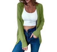 Sale Damenbekleidung, Strickjacke Damen Lang Damen Strickjacke Sommer Langarm Strick Jacke Mit Knöpfe Casual Open Front Jacken Bequem Strickcardigan Damen Sommerjacke Häkeljacke(Armeegrün,XXL)