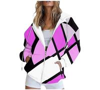 Sale Damenbekleidung Sweatshirt Jacke Damen Hoodie Mit Kapuze Schwarze Bluse Damen Bluse Top Y2K Kapuzenjacke Mit Tasche Reißverschluss Sweatshirt Mit Kapuze Sweatshirt Ohne Kapuze (Light Purple, S)
