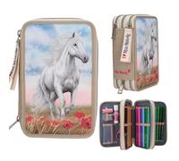 Depesche 13341 Miss Melody 3 Fach Federtasche Poppy Sand
