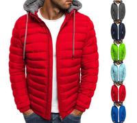 Sale Herren Daunenjacke Herren Winter, Steppjacke Herren Leichte Einfarbig Wattierte Winterjacke mit Kordelzug Outdoor, Softshelljacke Baumwolle Kleidung, Übergangsjacke für Wandern Reisen Treking