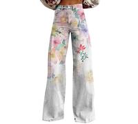 Sale High Waist Jeans Damen Weites Bein Stretch Pull On Wide Leg Baggy Jeans Sommerhose Frauen Denim Gerades Hose Y2K Teenager Mädchen Streetwear Unter 10 Euro Artikel