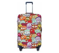 Salelf Funny Monster for Luggage Cover Washable Elasticated Suitcase Covers TSA Approved Stylish Dust and Scratch Resistant Case Protector for Kids and Adults, Schwarz, Large