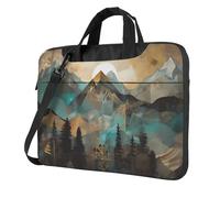 Salelf Laptoptasche mit 360-Grad-Schutz, Motiv: Berge, Bäume, Landschaft, Sonnenaufgang, für 33-39,6 cm (13 - 15,6 Zoll), Business-Kuriertasche