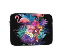Salelf Tropischer Sommer mit Flamingos für Laptop Sleeve für 10-17 Zoll MacBook Air/Pro, Dell, HP, stoßfest, wasserabweisend, Schutzhülle für Schule & Reisen