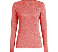 Salewa - Atmungsaktives Lang / ärmel T-Shirt für Wanderungen - Puez Melange Dry W L/S Tee Desert Pink Melange für Damen - Größe L - Rosa Rosa L