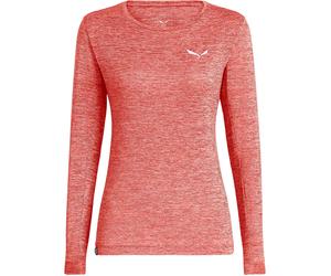 Salewa - Atmungsaktives Lang / ärmel T-Shirt für Wanderungen - Puez Melange Dry W L/S Tee Desert Pink Melange für Damen - Größe L - Rosa Rosa L