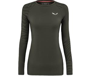Salewa Cristallo Warm AMR Damen Longsleeves Merino oliv Größe XL Trekking Hautfreundlich Merinowolle