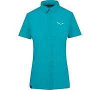 Salewa Damen Blusen und T-Shirts Puez MINICHECK2 Dry W S/SRT, Ocean, 44/38, 00-0000027738