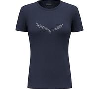 Salewa Damen Blusen und T-shirts Solid Dry W S/Tee, Premium Navy Melange, 42/36, 00-0000027019
