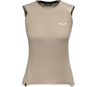 Salewa - Women's Puez Alpine Merino Hybrid Tank Top, Gr. L 40, beige/grau (Quicksand)