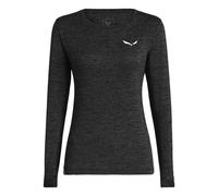 Salewa Damen Puez Melange Dry W L/S Tee T-Shirt, Black Out Melange, 44 EU