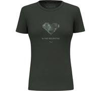 Salewa Damen Pure Heart Dry W T-Shirt, Dark Olive, L EU