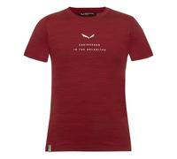 Salewa Eagle Dry Kurzarm-T-Shirt für Kinder, Syrah Melange, 152 cm