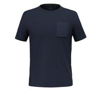 Salewa Freizeit-Tshirt Fanes Secret Poem Merino (4-Wege-Stretch, geruchsneutralsierend) navyblau Herren, Größe 52/XL