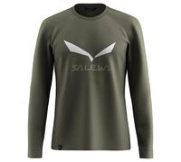 Salewa Langarm-Shirt Herren Solidlogo Dry M L/S Tee – Grün – Größe L