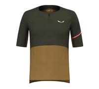 Salewa Vento 1/2 Zip Herren-Trikot mit kurzen Ärmeln in Dark Olive. Gr. 50/L