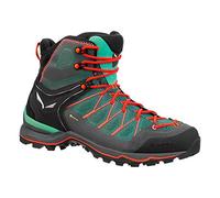 SALEWA Damen Trekkinghalbschuhe MTN TRAINER LITE MID GTX Feld Green/Fluo Coral 42