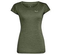 Salewa T-Shirt Kurzarm Puez Melange Dry Damen Dunkelgrün/Dunkelgrün/Weiß Größe 34