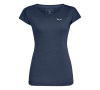 Salewa T-Shirt Kurzarm Puez Melange Dry Damen Dunkelgrün/Dunkelgrün/Weiß Größe 34