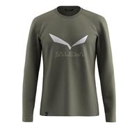 Salewa Solidlogo Dry L/S Tee M, Faded Green, S