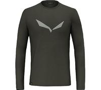 Salewa Solidlogo Dry Long Sleeve Tee Men, Dark Olive, 3XL
