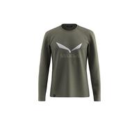 Salewa Solidlogo Dry L/S Tee M, Faded Green, S