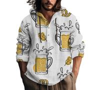 Salewa Tshirt Herren Essentials Hoodie Herren Lässiger Kapuzenpullover mit Knopfleiste für Herren mit Bier-Print Herren Sweatshirt Men's Fashion Sale