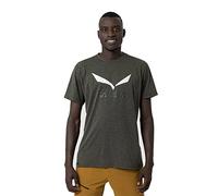 Salewa Unisex Solidlogo Dri-release® Mens T-Shirt, Dark Olive Melange, M EU