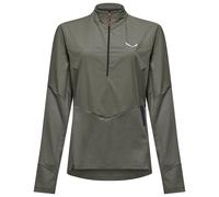 Salewa - Women's Pedroc Dry Wind HZ Tee - Longsleeve, Gr. M 38, grau/oliv (FadedGreen)